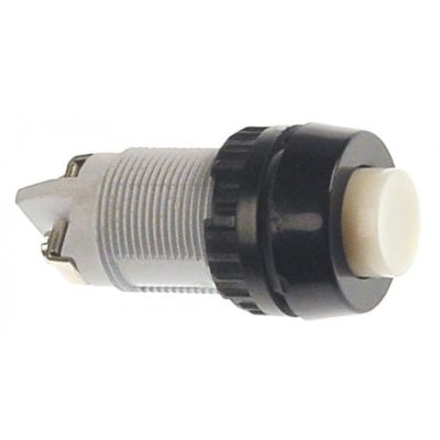 momentary push switch mounting ø 18,2mm white 1NO 250V 6A connection screw