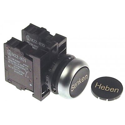 momentary push switch black ø 22,5mm 1NC/1NO lifting countersink momentary