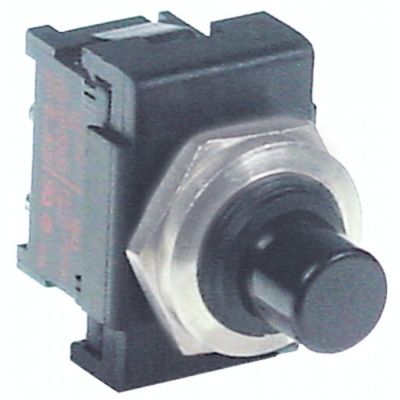 push switch mounting ø 12mm black 1NO 250V 6A connection male faston 4,8mm