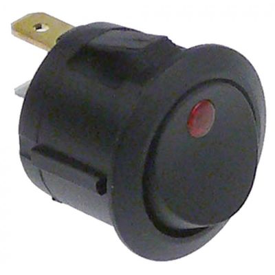 rocker switch mounting ø 20mm red 1NO/indicator light 250V 10A
