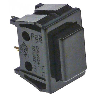 momentary push switch 19x13mm black 1NO 250V 10A connection male faston 2,8mm