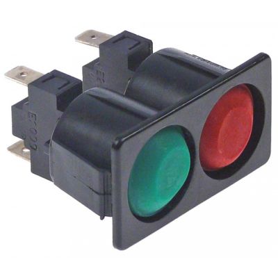 Intrerupator momentan dublu rosu / verde 16A - 347301