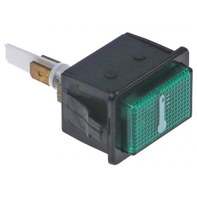 indicator light 34,1x23,1mm green 230V temperature connection male faston 6,3mm