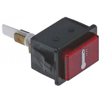 indicator light 34,1x23,1mm red 230V temperature connection male faston 6,3mm
