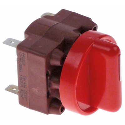 rotary switch 2 operating positions 0-1 16A shaft ø 6x4,6mm shaft length 18mm shaft oval