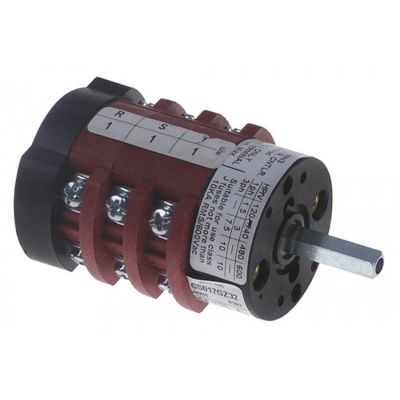 rotary switch 3 0-1-2 6 type CS017GZ32 400V 20A shaft ø 5x5mm shaft length 23mm shaft square