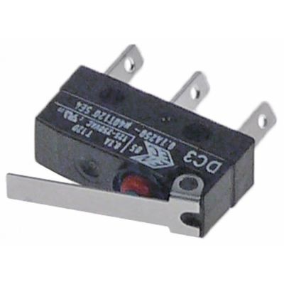 microswitch with lever 250V 0,1A 1CO connection male faston 2,8mm