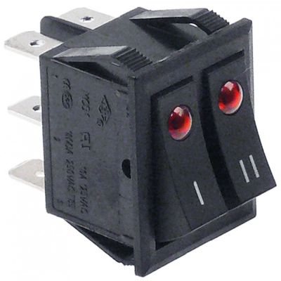 Intrerupator basculant dublu 0-I / 0-II, contacte 16A, 250V montare 30 x 22 mm - 347412