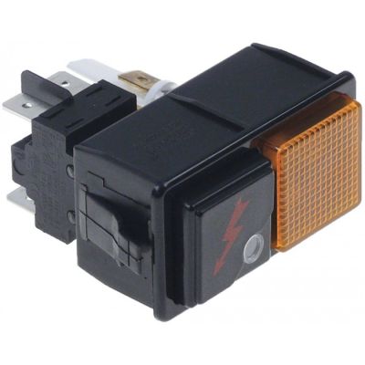 Buton intrerupator dublu, L 28.5x52.6 mm, contacte 2NO/lampa semnalizare, 250 V, 16 A, simbol on/of - 347440