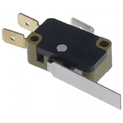 microswitch with lever 250V 16A 1CO connection male faston 6,3mm L 40mm