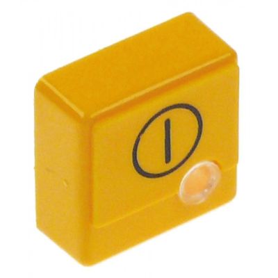push button size 23x23mm yellow ON/OFF with lens