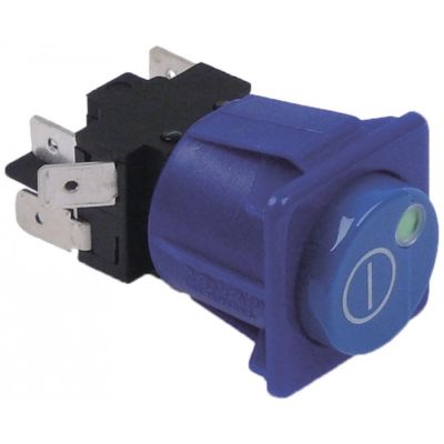 push switch 28,5x28,5mm green/red 2CO 250V 16A main switch connection male faston 6,3mm