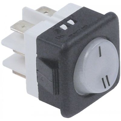 rocker switch 25x25mm white 2CO 250V 16A I-II connection male faston 6,3mm