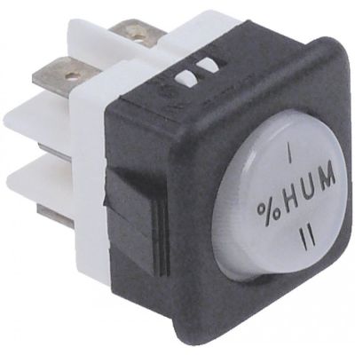 rocker switch 27,8x25mm white 2CO 250V 16A I/II %HUM connection male faston 6,3mm