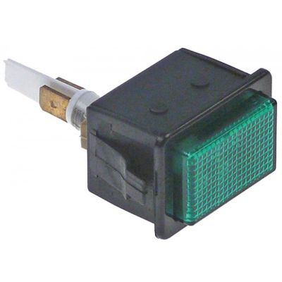 indicator light 34,1x23,1mm green 230V connection male faston 6,3mm