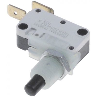 microswitch with plunger mounting distance 22mm M10 thread length 14mm 250V 12A 1NO