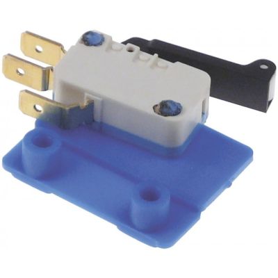microswitch with handle with a switch 250V 10A 1CO connection male faston 6,3mm L 25mm