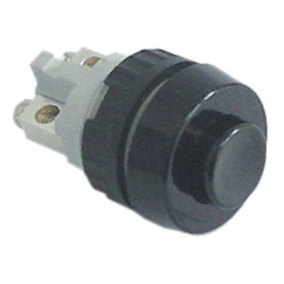 momentary push switch mounting ø 15,2mm black 1NC 250V 0,7A connection screw