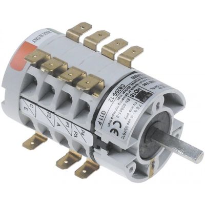 rotary switch 5 8 groups 8 type HD16X167AR000 600V 16A shaft ø 6mm shaft length 22mm shaft round