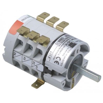 rotary switch 4 operating positions 0-1-2-3 6 type HD16X143AR000 600V 16A shaft ø 6mm