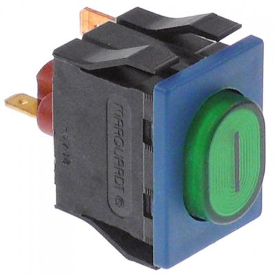 momentary push switch 30x22mm green 1NO/indicator light 250V 16A illuminated on