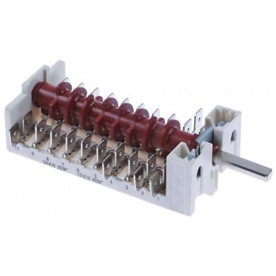 Comutator cu 5 pozitii 0-1-2-3-4, contacte 5NO/2CO, 16A, ax ø 6x4,6mm - 347652