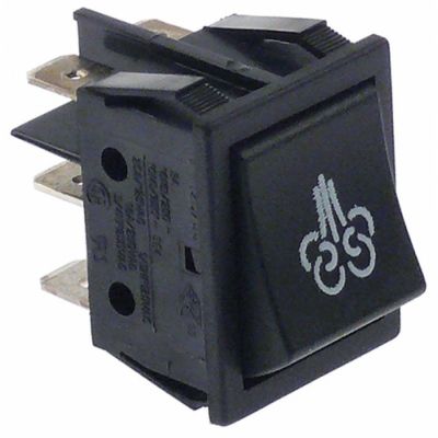 Intrerupator fara retinere cu 2 contacte 2CO, 16 A, 250 V, montare 30x22 mm, negru cu simbol abur - 347662