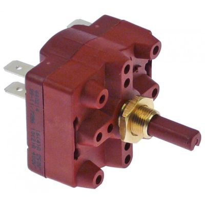 rotary switch 4 0-1-2 2 type 4RH 400V 16A shaft ø 6,3x4,7mm shaft length 15mm shaft oval