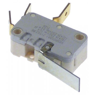 microswitch with lever 250V 16A 1CO connection male faston 6,3mm L 35mm