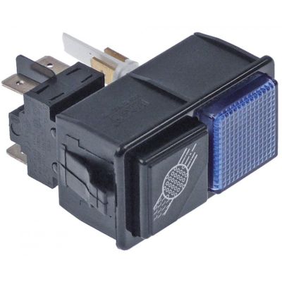 switch combination 28,5x52,6mm black/blue 2NO/indicator light 250V 16A regeneration