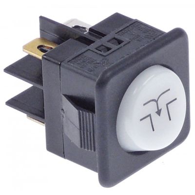 momentary rocker switch 27,8x25mm white 1NO/indicator light 250V 16A drain pump