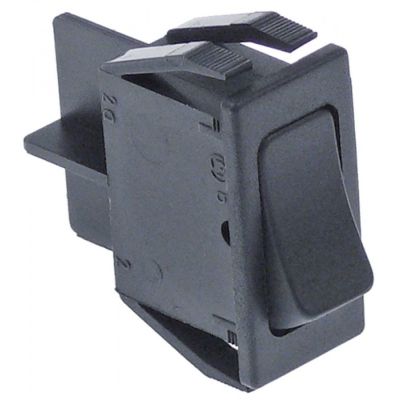momentary rocker switch 27,4x12,4mm black 1NO 250V 16A connection male faston 6,3mm