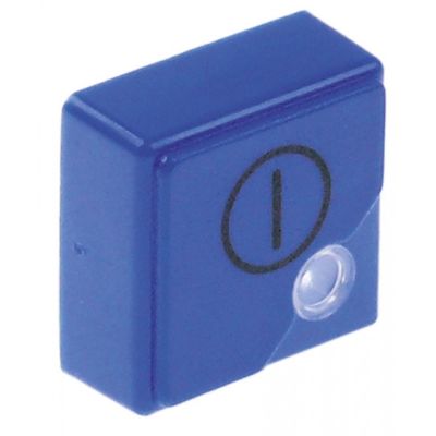 push button size 23x23mm blue ON/OFF with lens