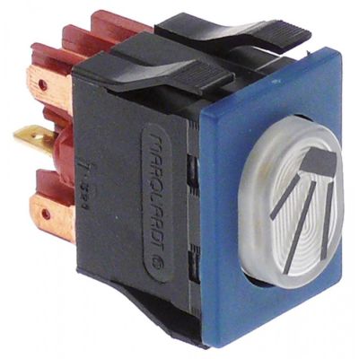 push switch 30x22mm white 2NO/2NC/indicator light 250V 12A manual rinsing