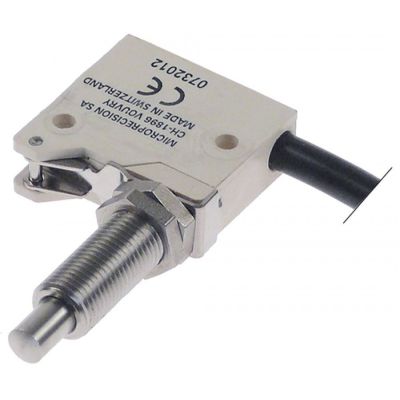 microswitch with plunger mounting distance 22mm M10x0,75 thread length 20mm 250V 6A 1NO
