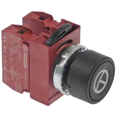buton ø22mm complet simbol cu revenire 1NC/1NO