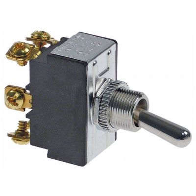 Intrerupator cu parghie ON-OFF-ON, filet M12x1 mm, 2CO, 250 V, 20 A - 348055