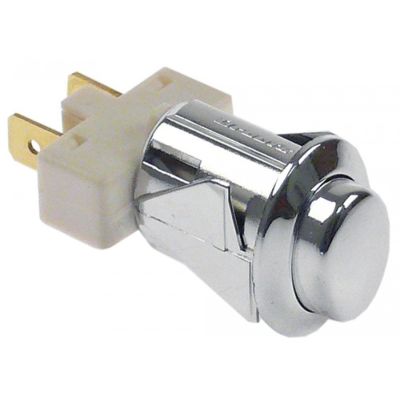 push switch 20,6x16,4mm chrome 1NO 250V 16A connection male faston 6,3mm