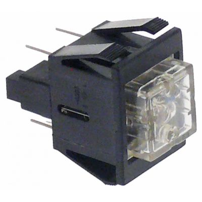 push switch 27,2x22,2mm 2NO 250V 16A without cap connection male faston 6,3mm