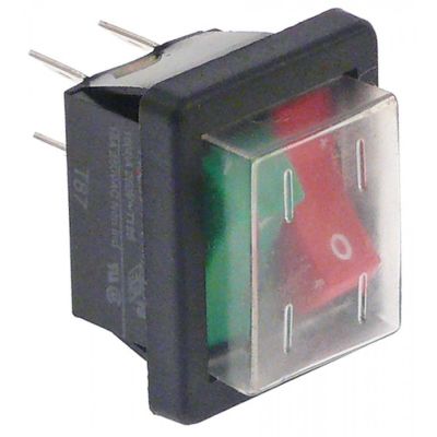momentary rocker switch 30x22mm red/green 1NO/1NC 250V 16A momentary/momentary