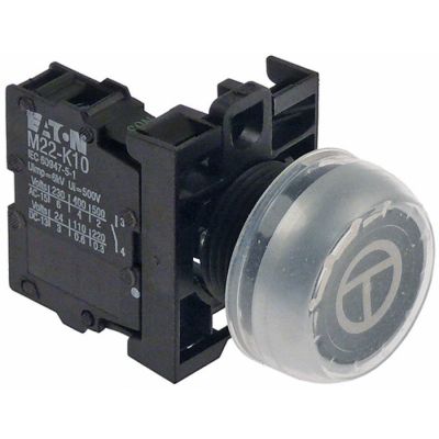 intrerupator fara retinere ø22mm negru 1NO scriere la calculator cu revenire