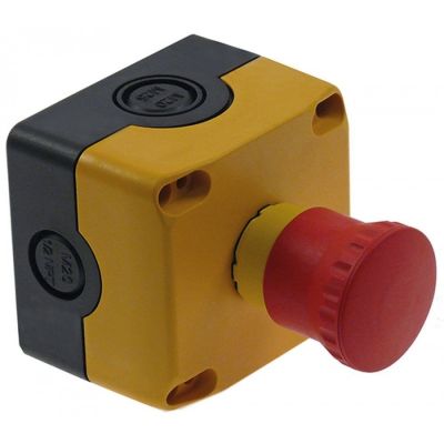 intrerupator ciuperca de urgenta versiune cu montaj pe perete NC 2cu -poli L 80mm