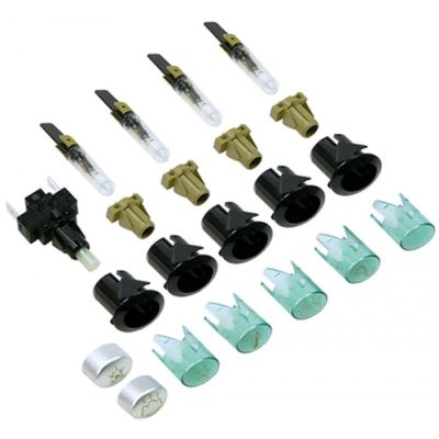 indicator lamps set 230V green connection male faston 6.3mm 20.6x16.4mm