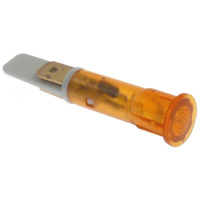 Lampa indicatoare galbena, 230V, montare in orificiu ø 10 mm, conectori 6,3 mm, set de 5 bucati - 357057