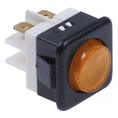 indicator light 27,8x25mm 250V yellow connection male faston 6,3mm
