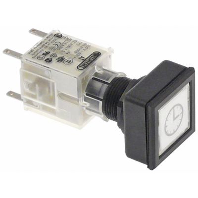 momentary switch 23,1x23,1mm white square 1NO/1NC type AT sequence 0-1 clock