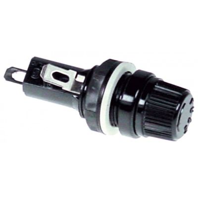 fuse holder suitable fuse ø6,3x32mm ø 15,2mm 15A rated voltage 250V connection male faston 4,8mm