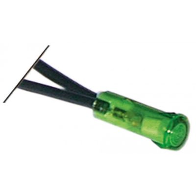 Lampa indicatoare verde, montare ø 6 mm, 230V, cablu 400 mm - 359004