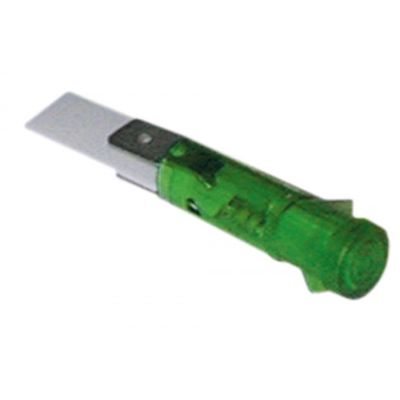 Lampa indicatoare verde, montare ø 9 mm, cap ø 10 mm, 230 V, temp.-resist. 120°C - 359136