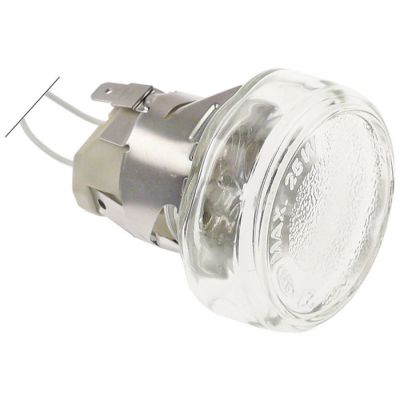 oven lamp mounting ø 35,5 mm, 230 V, 25 W, socket G4, temp.-resist. 300 °C, cable length 650 mm